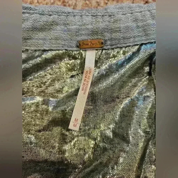 Free People Cropped Plaid Button-down Shirt w/ Batwing Sleeve, Size Medium - Picture 6 of 7